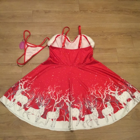 NWT Avidlove Christmas Babydoll Lingerie Size Large - Picture 7 of 8